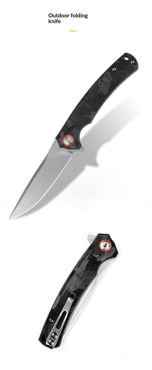 Cuchillo de Acero D2 con Fibra de Carbono para Camping y Aventura - Image 11