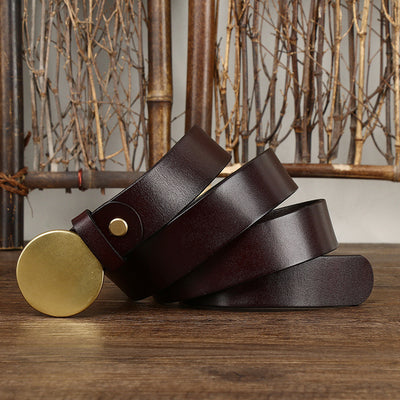 Cinturón para Hombre con Hebilla Redonda Minimalista - Image 8