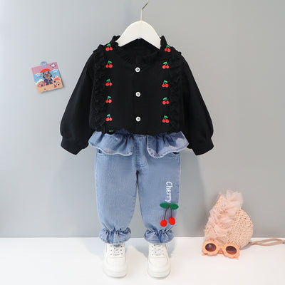 Conjunto de Falda y Pantalón Infantil Estilo Coreano Primavera - Image 7