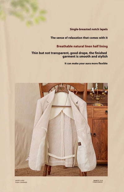 Saco de Lino Semiforro Casual para Hombre - Image 18
