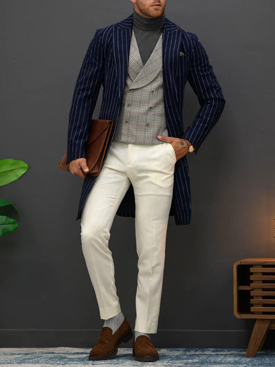 Abrigo Clásico de Rayas para Hombre - Image 3