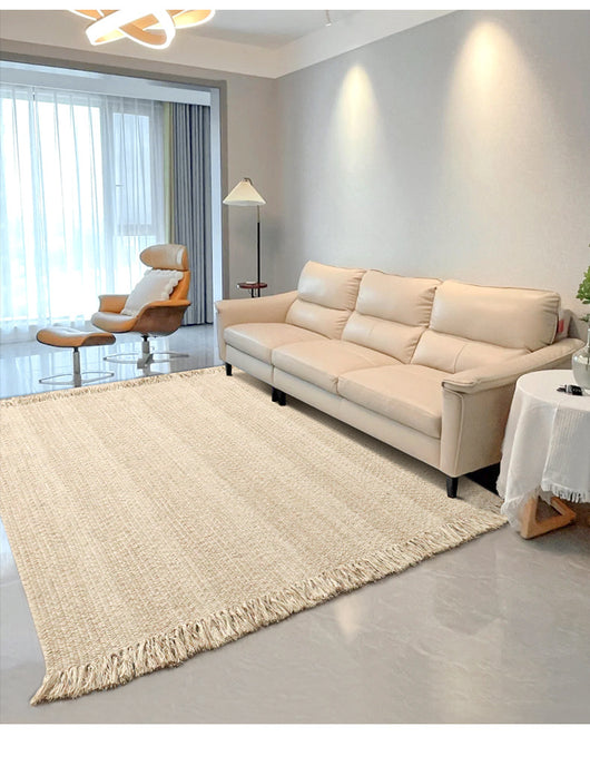 Alfombra de Lana Natural Blanco Leche - Diseño Moderno Minimalista para Sala y Dormitorio - Image 18