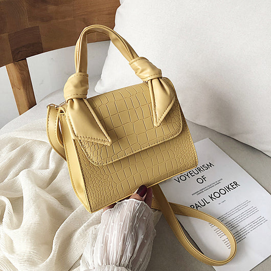 Bolso Cuadrado Portátil con Patrón de Piedra - Image 6