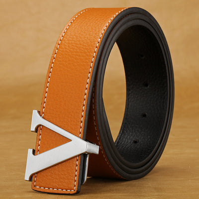 Cinturón de Cuero para Hombre con Hebilla de Letras - Image 19