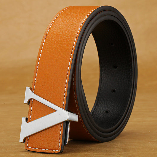 Cinturón de Cuero para Hombre con Hebilla de Letras - Image 19