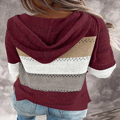 Suéter Hoodie Rayado con Paneles y Cierre - Image 15