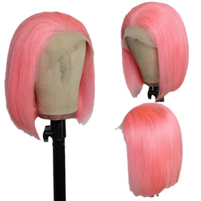 Peluca Bob Corta Estilo Europeo y Americano con Encaje Frontal de Fibra Sintética - Image 7