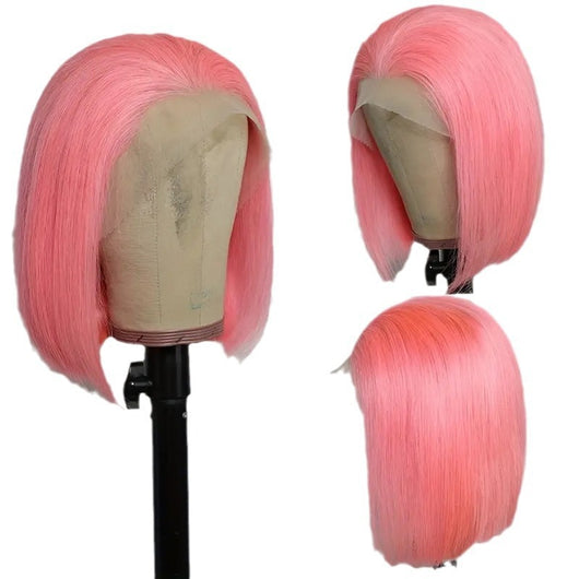 Peluca Bob Corta Estilo Europeo y Americano con Encaje Frontal de Fibra Sintética - Image 7