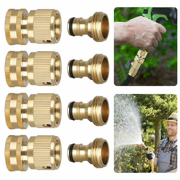 Juego de Conexiones Rápidas de Latón 3/4" para Tuberías de Agua