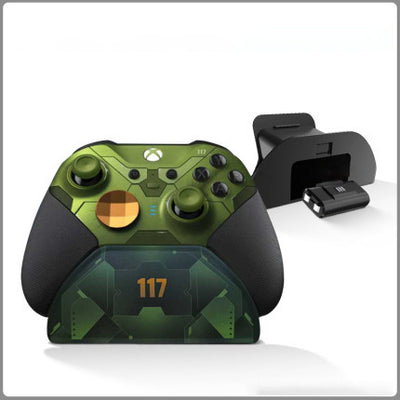 Black AOLION universal gamepad stand made of ABS plastic, designed to hold a game controller upright. - Image 9