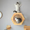 Árbol Rascador de Madera Maciza Premium para Gatos con Agujeros de Perforación