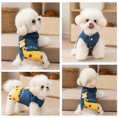 Chaleco Denim 3D con Venado y Forro Polar para Perros y Gatos Pequeños - Image 9