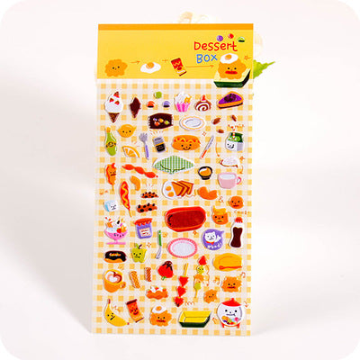 Sheet of colorful puffy alphabet stickers with cute cartoon animals, food, and objects for decoration. - Image 8