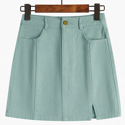 Falda Asimétrica Talle Alto Delgada para Primavera - Image 19