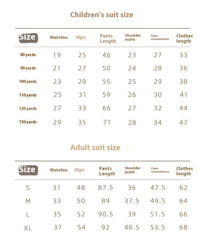 Bamboo cotton knitted parent-child pajama set with a pumpkin print long-sleeve top and solid light blue-grey pants. - Image 11
