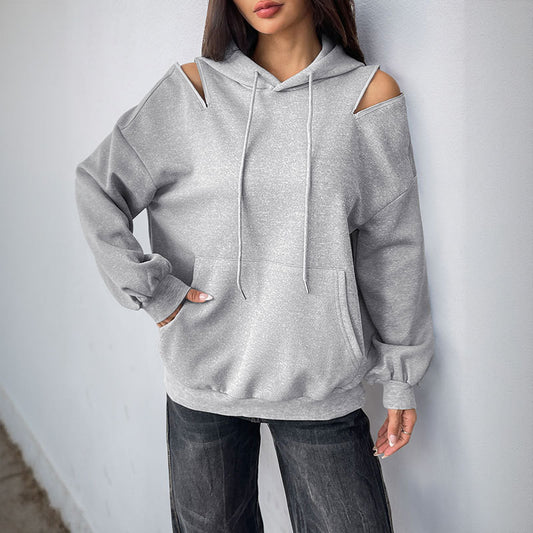 Sudadera Hoodie Gris Claro con Cordón Ajustable - Diseño Premium Europeo y Americano