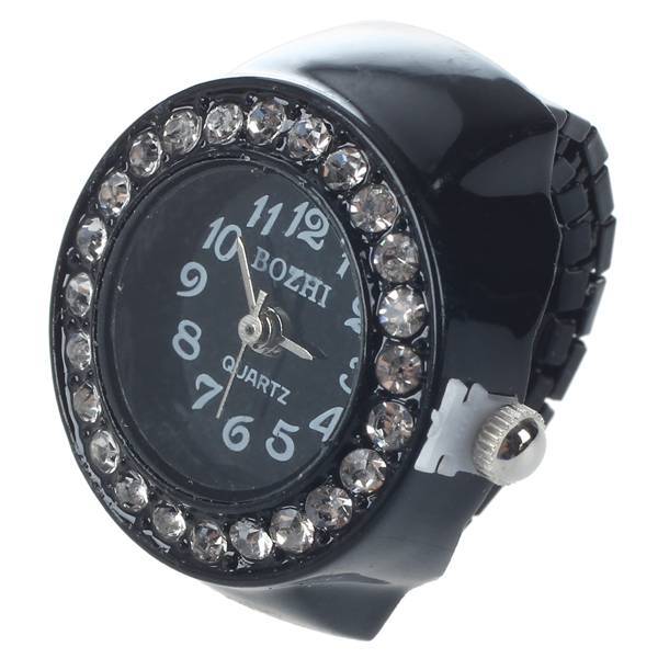 Reloj de Moda para Mujer con Anillo de Diamantes y Movimiento de Cuarzo