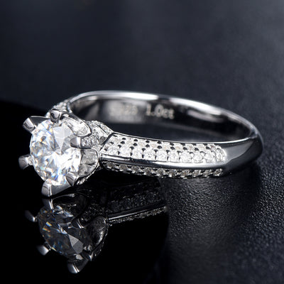 Anillo de Plata 925 para Mujer con Diamante de Seis Puntas - Image 3