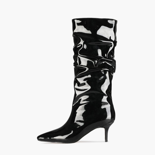 Botas Stiletto Plisadas de Moda Otoñal - Tacón Alto Elegante - Image 21