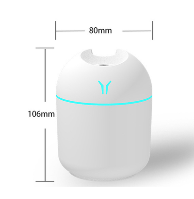 Light blue mini desktop humidifier with an orange accent line and a small orange logo, featuring a single mist outlet. - Image 11