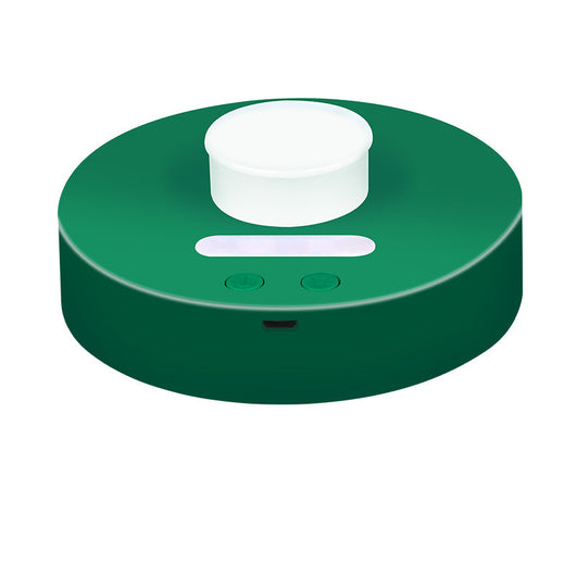 White round portable USB humidifier with a night light, single fog outlet, and two control buttons. - Image 8