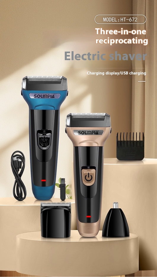 Afeitadora Eléctrica 3 en 1 Recíproca con Cortapelo Integrado - Image 9