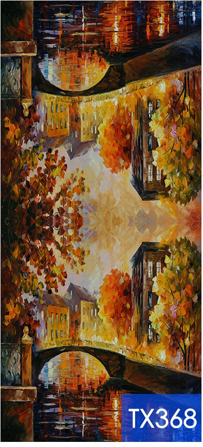 Pañoleta de Cachemira con Estampado Digital Inspirado en Pintura al Óleo - Image 29