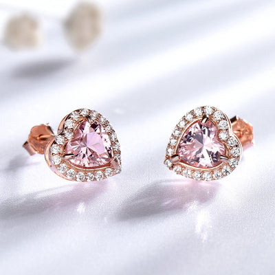 Aretes de Plata 925 Corazón con Gemas - Diamantes para Mujer - Image 4