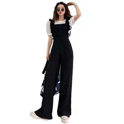Conjunto de Dos Piezas: Pantalón Ancho con Tirantes y Blusa Entallada - Image 5