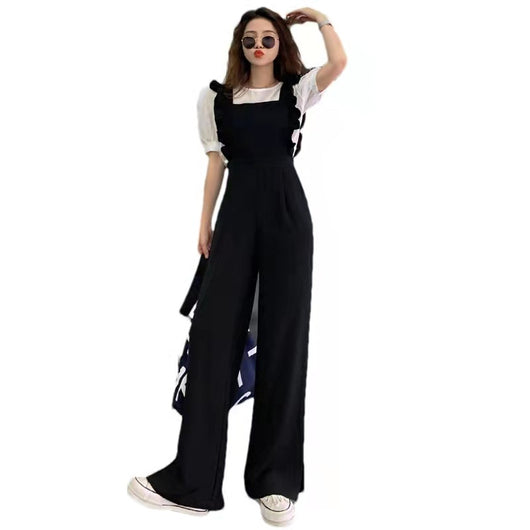 Conjunto de Dos Piezas: Pantalón Ancho con Tirantes y Blusa Entallada - Image 5