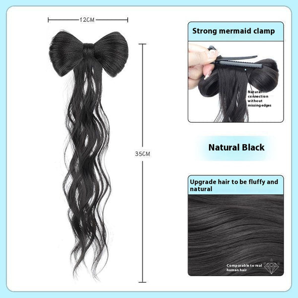 Peluca Larga con Trenza y Moño - Peinado Versátil de Cabello Sintético - Image 5