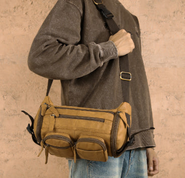 Bolso Bandolera de Cuero Genuino para Hombre - Gran Capacidad y Estilo Vintage
