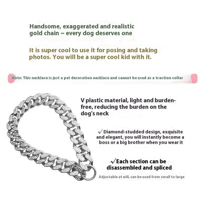 Collar Decorativo para Perro con Cadena y Cristales Brillantes - Image 6