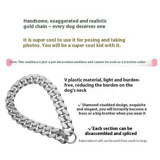 Collar Decorativo para Perro con Cadena y Cristales Brillantes - Image 6