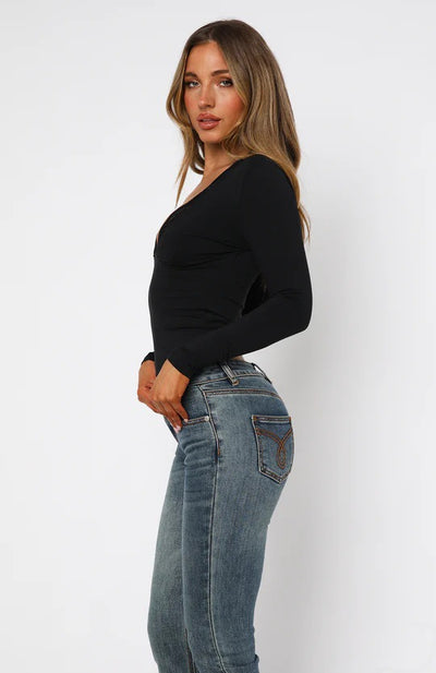 Blusa Ajustada de Manga Larga con Encaje Floral - Image 10