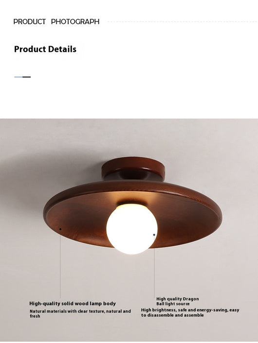 Lámpara de Techo Minimalista en Madera Maciza para Pasillos - Image 21