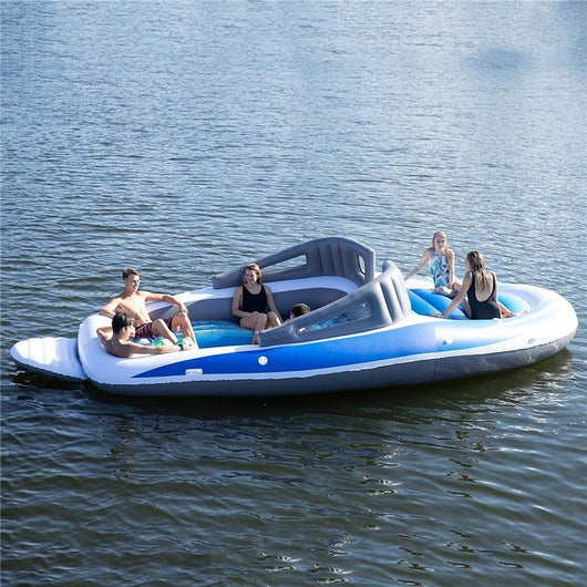 Isla Flotante Inflable para 6 Personas - Cama de Agua PVC