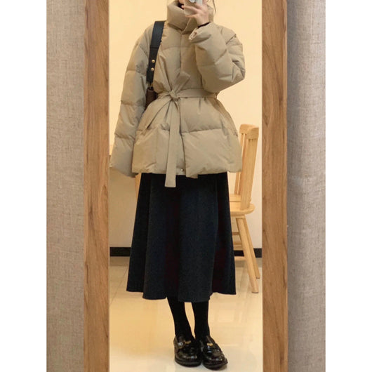 Chaqueta de Algodón con Cordones y Control de Cintura para Mujer - Image 3