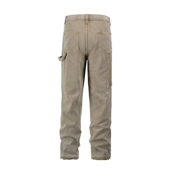 Pantalones Jeans Rectos Baggy con Costuras Lavadas