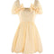 Vestido Cuadrille Amarillo con Mangas Ajustadas para Mujer