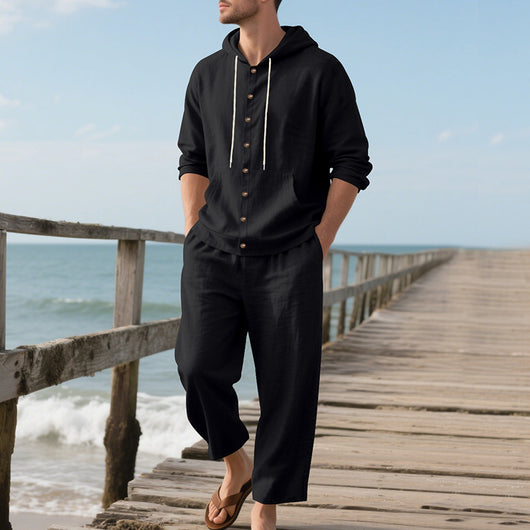 Conjunto Casual de Sudadera con Capucha y Pantalón para Hombre - Image 24