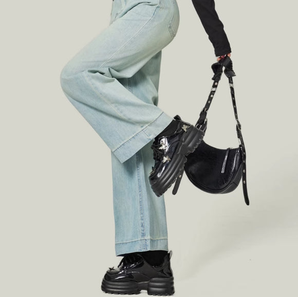 Jeans Retro Azul Cintura Alta Slim Fit Capri