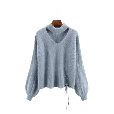 Suéter Suelto Roto Asimétrico para Mujer - Diseño Minimalista - Image 3