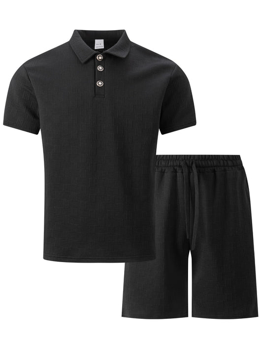 Saco Casual de Manga Corta con Textura Jacquard para Hombre - Image 32