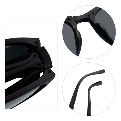Beige oval-frame sunglasses with brown polarized lenses and foldable temples on a white background. - Image 8