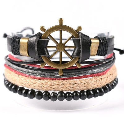 Pulsera de Cuero Auténtico Tejida con Cuentas - Estilo Étnico Retro - Image 23