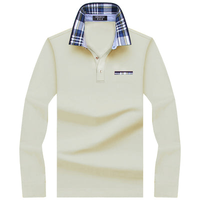 Playera Casual Ejecutiva con Solapa Fleece Suelta en Color Sólido para Hombre - Image 16