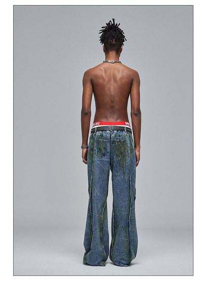 Jeans Anchos Desgastados Estilo Industrial American Street - Image 3