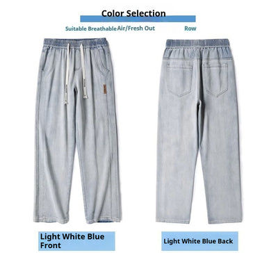 Pantalones Casuales Hombre Cintura Elástica Estilo Retro Americano - Image 11