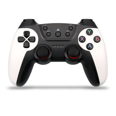 Black wireless game controller with textured grips, red-accented analog sticks, and colorful A, B, X, Y buttons. - Image 21